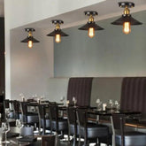 Black Conical Metal Shade Industrial Ceiling Light - Clowas